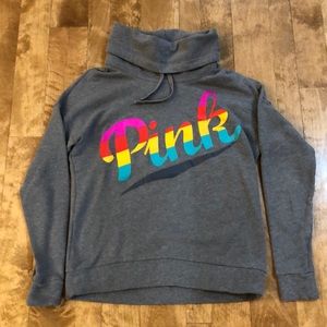 Women’s size XS, PINK sweatshirt, fold down neck